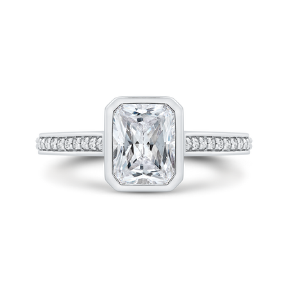 14K White Gold Radiant Cut Diamond Engagement Ring (Semi-Mount)