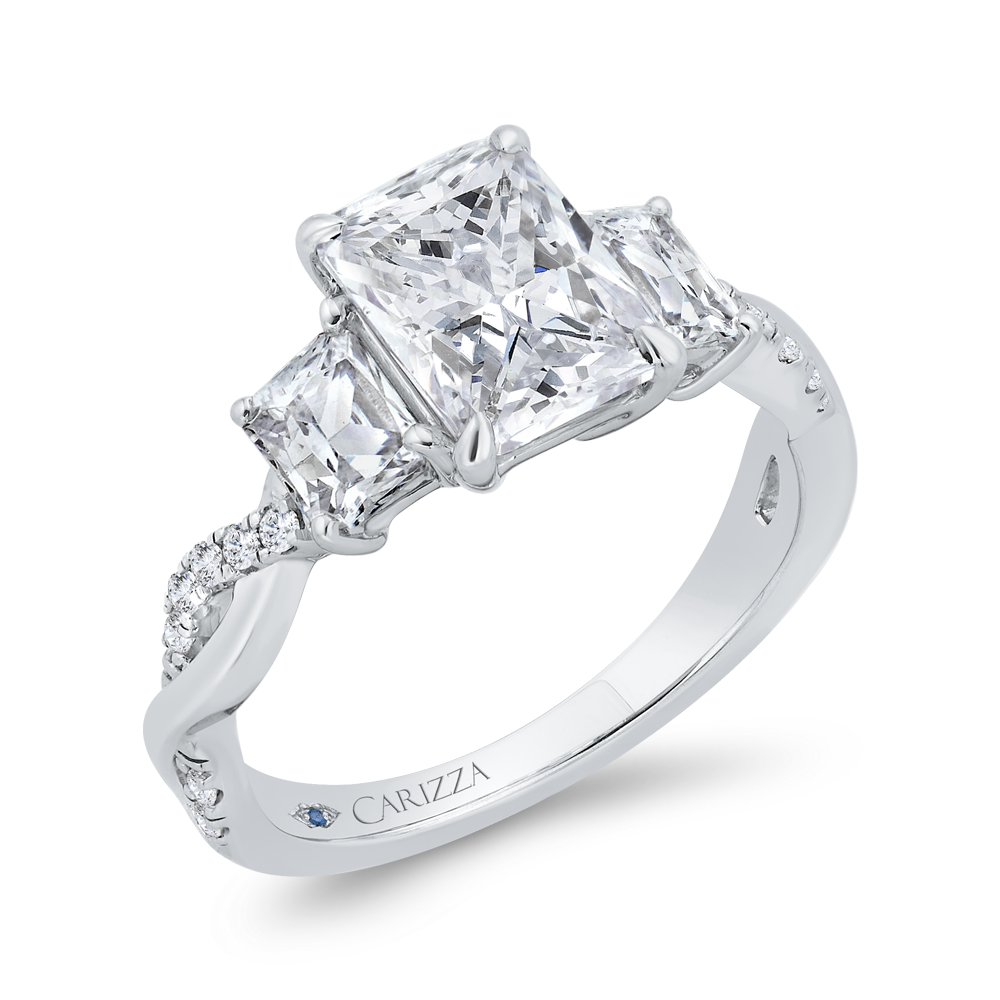 14K White Gold Diamond Engagement Ring (Semi-Mount)