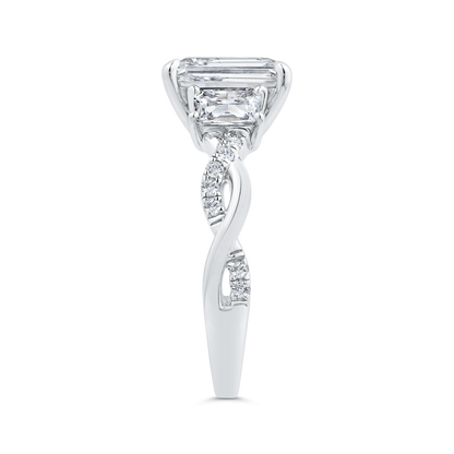 14K White Gold Diamond Engagement Ring (Semi-Mount)