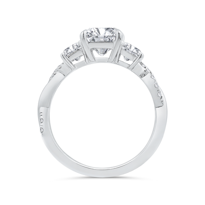 14K White Gold Diamond Engagement Ring (Semi-Mount)