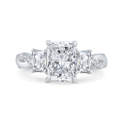 14K White Gold Diamond Engagement Ring (Semi-Mount)