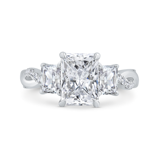 14K White Gold Diamond Engagement Ring (Semi-Mount)
