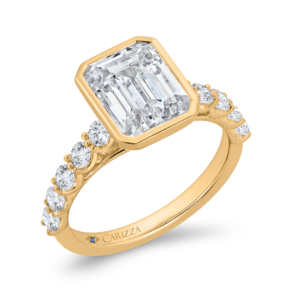 14K Yellow Gold Diamond Engagement Ring (Semi-Mount)
