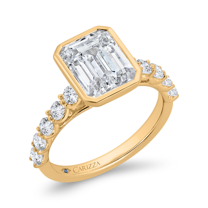 14K Yellow Gold Diamond Engagement Ring (Semi-Mount)