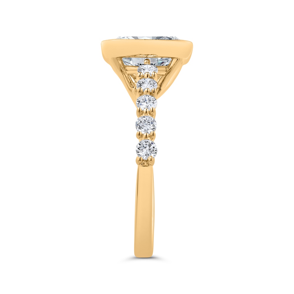 14K Yellow Gold Diamond Engagement Ring (Semi-Mount)