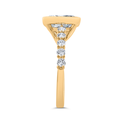 14K Yellow Gold Diamond Engagement Ring (Semi-Mount)