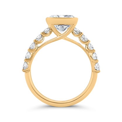 14K Yellow Gold Diamond Engagement Ring (Semi-Mount)