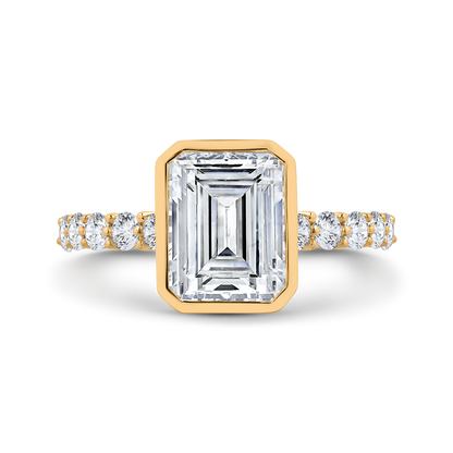 14K Yellow Gold Diamond Engagement Ring (Semi-Mount)
