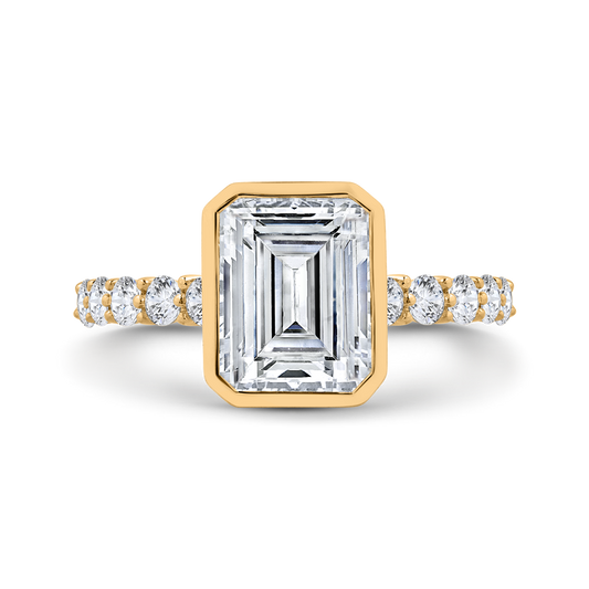 14K Yellow Gold Diamond Engagement Ring (Semi-Mount)