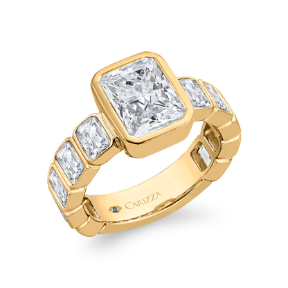 14K Yellow Gold Diamond Engagement Ring (Semi-Mount)