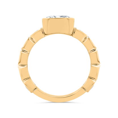 14K Yellow Gold Diamond Engagement Ring (Semi-Mount)