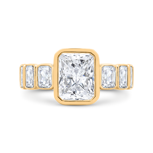 14K Yellow Gold Diamond Engagement Ring (Semi-Mount)