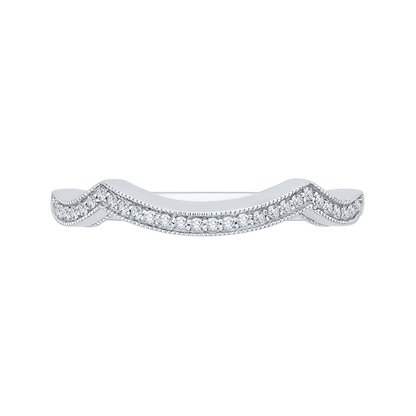 Round Diamond Half-Eternity Wedding Band in 14K White Gold