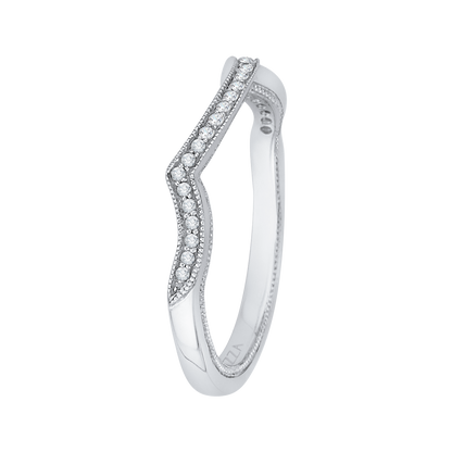 Round Diamond Half-Eternity Wedding Band in 14K White Gold