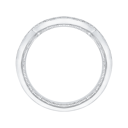 Round Diamond Half-Eternity Wedding Band in 14K White Gold