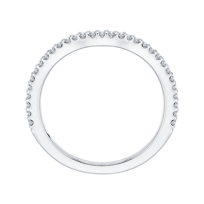 Round Diamond Wedding Band in 14K White Gold