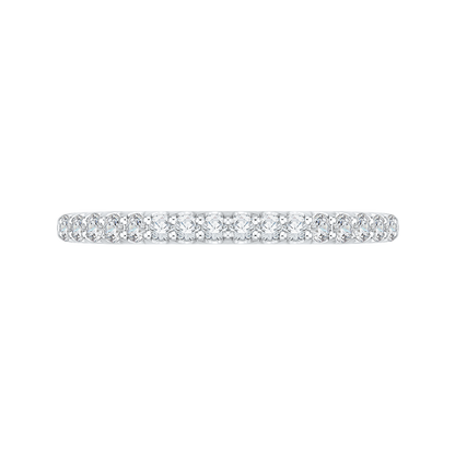 Round Diamond Half-Eternity Wedding Band in 14K White Gold