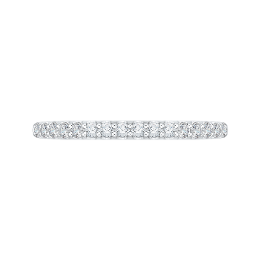 Round Diamond Half-Eternity Wedding Band in 14K White Gold