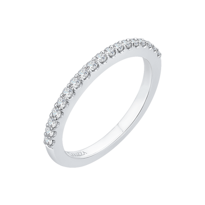 Round Diamond Half-Eternity Wedding Band in 14K White Gold
