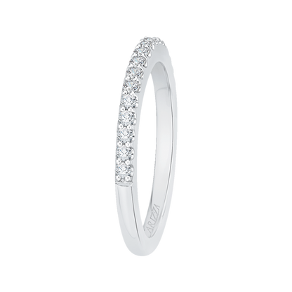 Round Diamond Half-Eternity Wedding Band in 14K White Gold