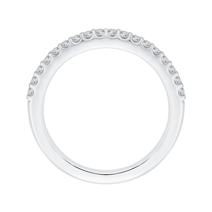 Round Diamond Half-Eternity Wedding Band in 14K White Gold