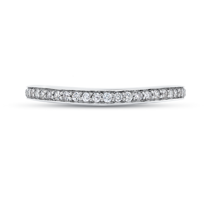 Round Diamond Half-Eternity Wedding Band in 14K White Gold