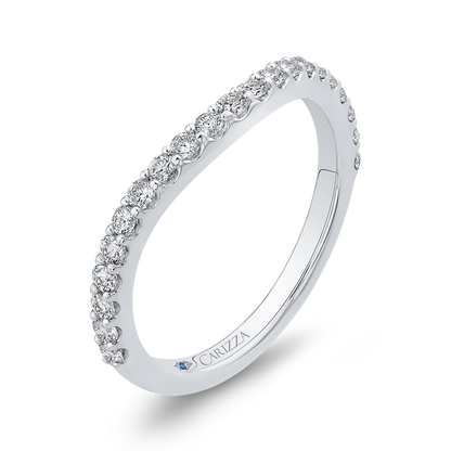 Round Diamond Wedding Band in 14K White Gold