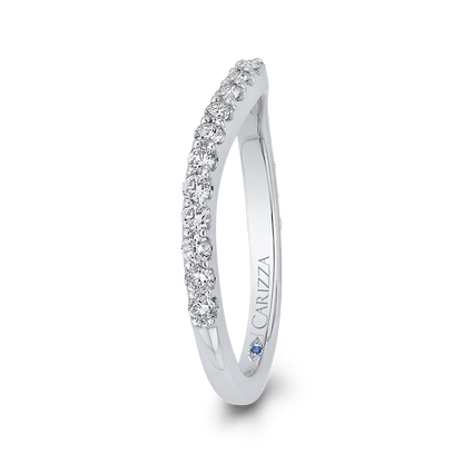 Round Diamond Wedding Band in 14K White Gold
