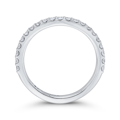 Round Diamond Wedding Band in 14K White Gold