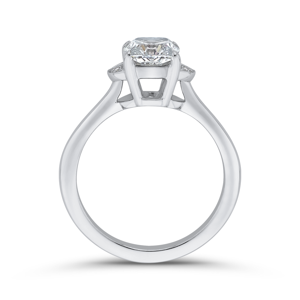 Cushion Cut Diamond Classic Engagement Ring in 14K White Gold (Semi-Mount)