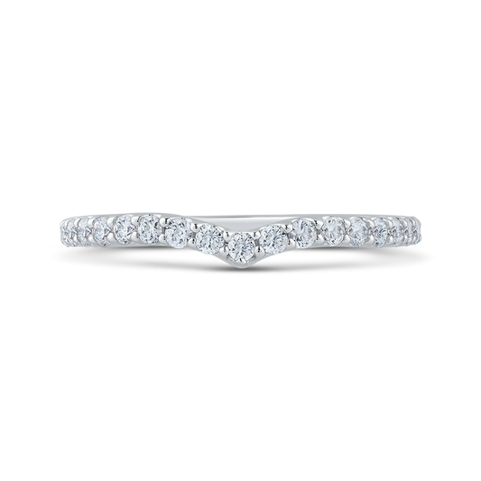 Round Diamond Half-Eternity Wedding Band in 14K White Gold