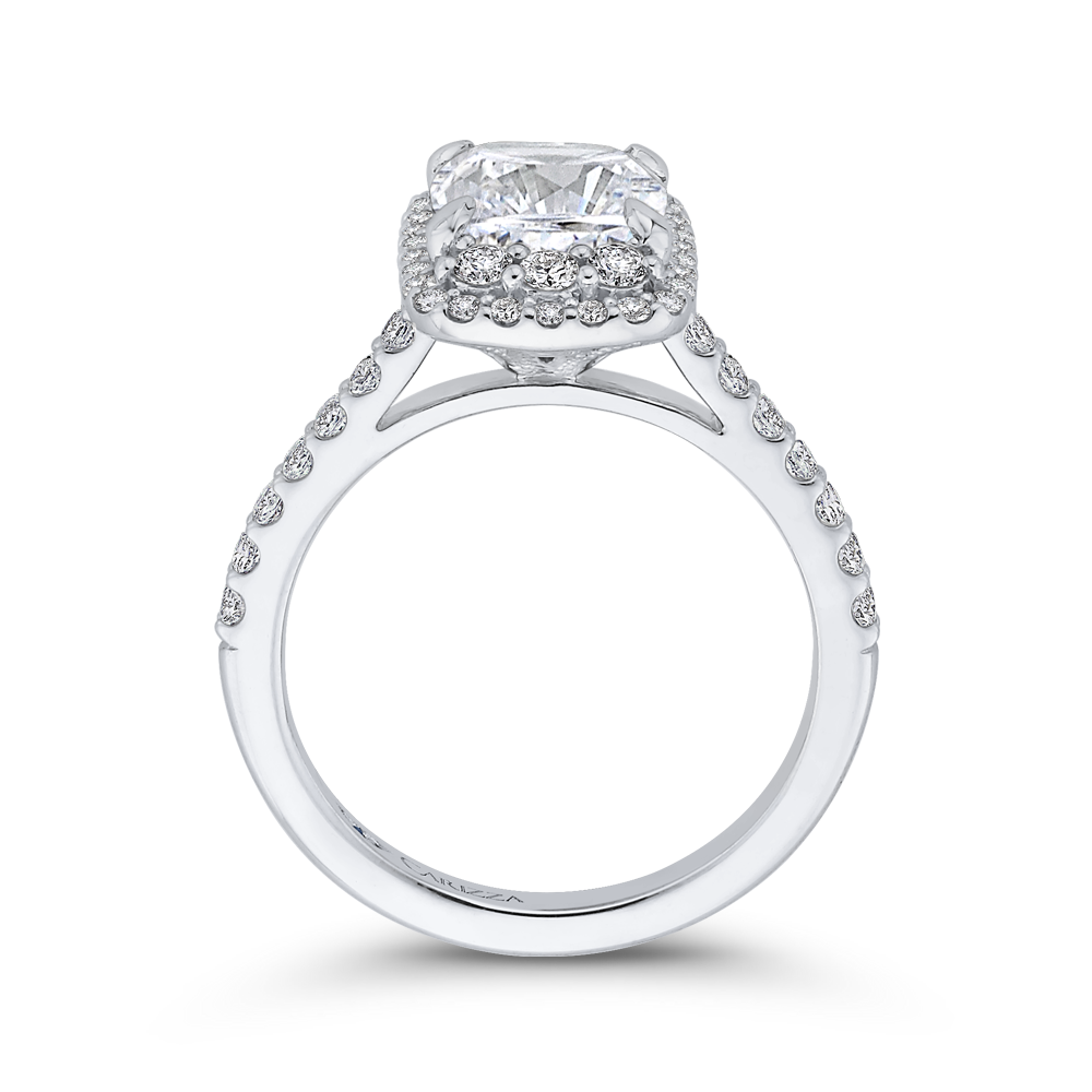 Cushion Cut Diamond Engagement Ring in 14K White Gold (Semi-Mount)