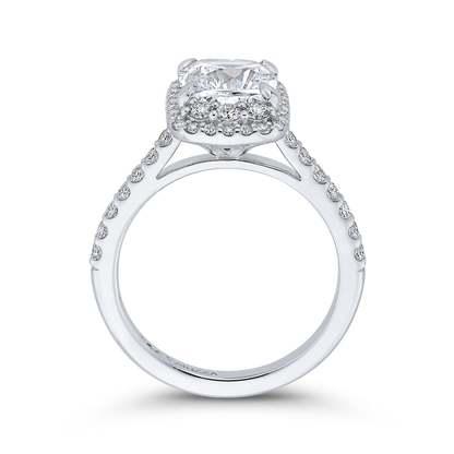 Cushion Cut Diamond Engagement Ring in 14K White Gold (Semi-Mount)