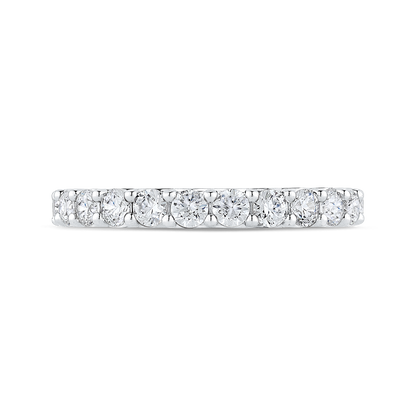 Round Diamond Half-Eternity Wedding Band in 14K White Gold