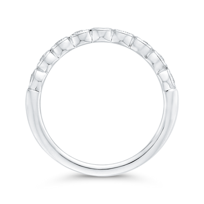 Round Half-Eternity Diamond Wedding Band in 14K White Gold