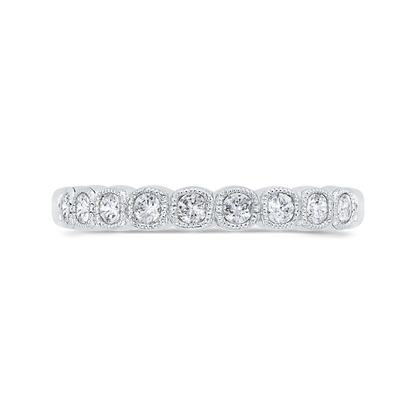 Round Half-Eternity Diamond Wedding Band in 14K White Gold