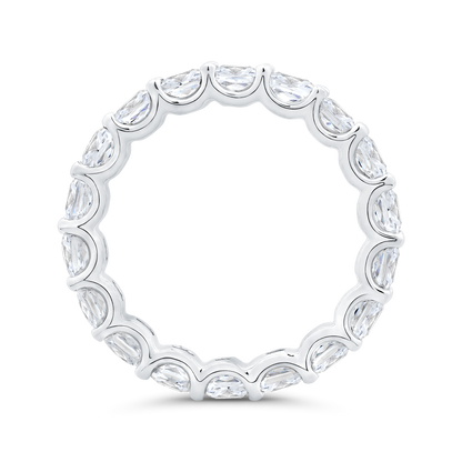 14K White Gold with Cushion Diamond Eternity Ring