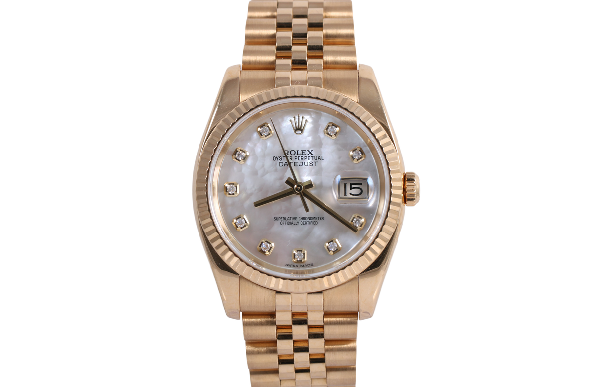 2002 Rolex Datejust 36mm Super Jubilee - 116238 (Factory White MOP Diamond)