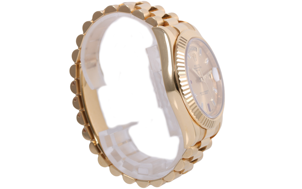 2013 Rolex Day-Date 41mm - 218238 (Factory Champagne Diamond/Ruby)