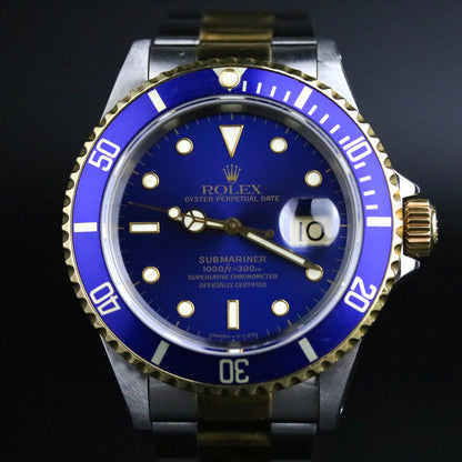 1993 Rolex 16613 Submariner Blue Stainless Steel & 18K Yellow Gold with Box & Papers