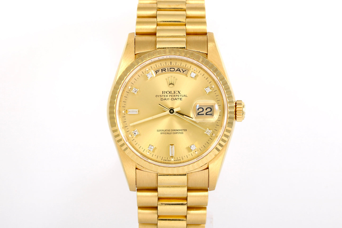 1990 Rolex Day-Date 36mm - 18238 (Factory Diamond Dial)