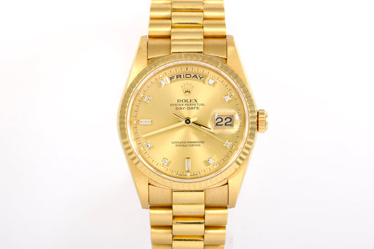 1990 Rolex Day-Date 36mm - 18238 (Factory Diamond Dial)