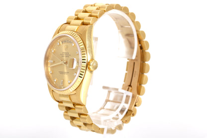 1990 Rolex Day-Date 36mm - 18238 (Factory Diamond Dial)