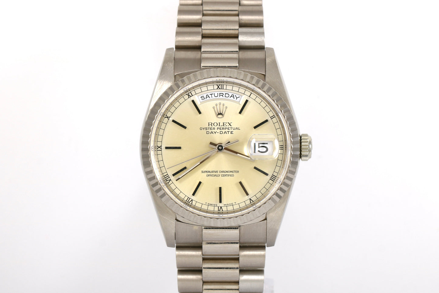UNPOLISHED 1995 Rolex Day-Date 36mm - 18239 (Silver)