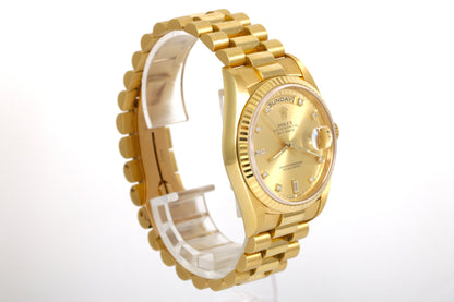 1990 Rolex Day-Date 36mm - 18238 (Factory Diamond Dial)