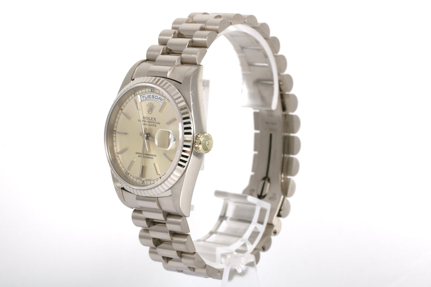 UNPOLISHED 1995 Rolex Daydate 36mm - 18239 (Silver)