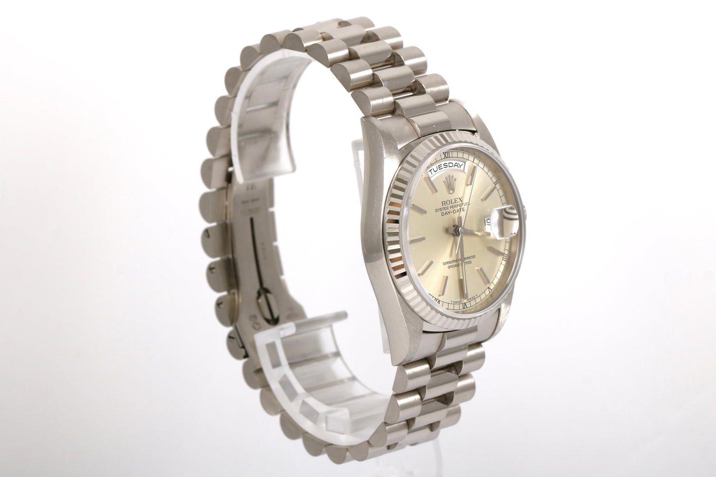 UNPOLISHED 1995 Rolex Daydate 36mm - 18239 (Silver)