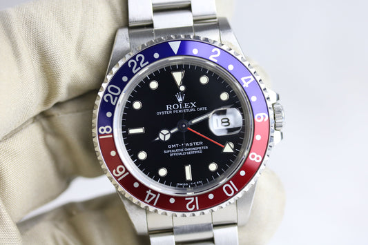 1990 ROLEX 16700 GMT-MASTER Pepsi with Box & Papers