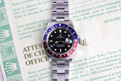 1990 ROLEX 16700 GMT-MASTER Pepsi with Box & Papers