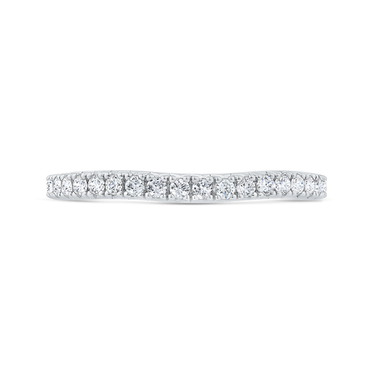 Round Diamond Half-Eternity Wedding Band in 14K White Gold